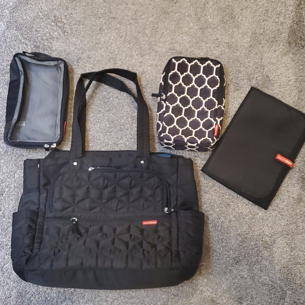 Skip Hop Black Washable diaper bag
